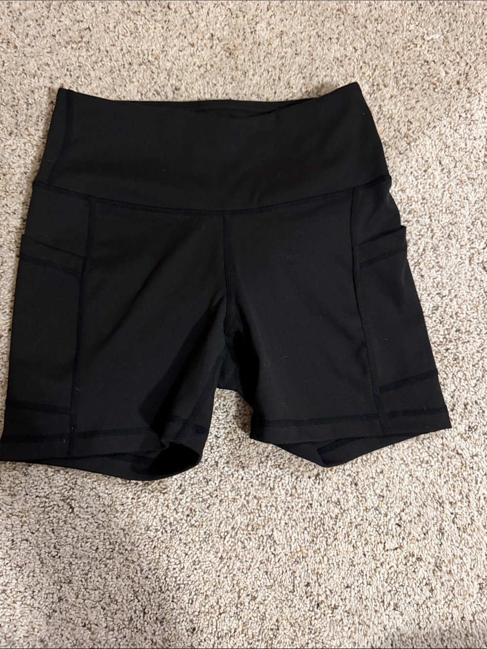 High-Rise Black Workout Bike Shorts